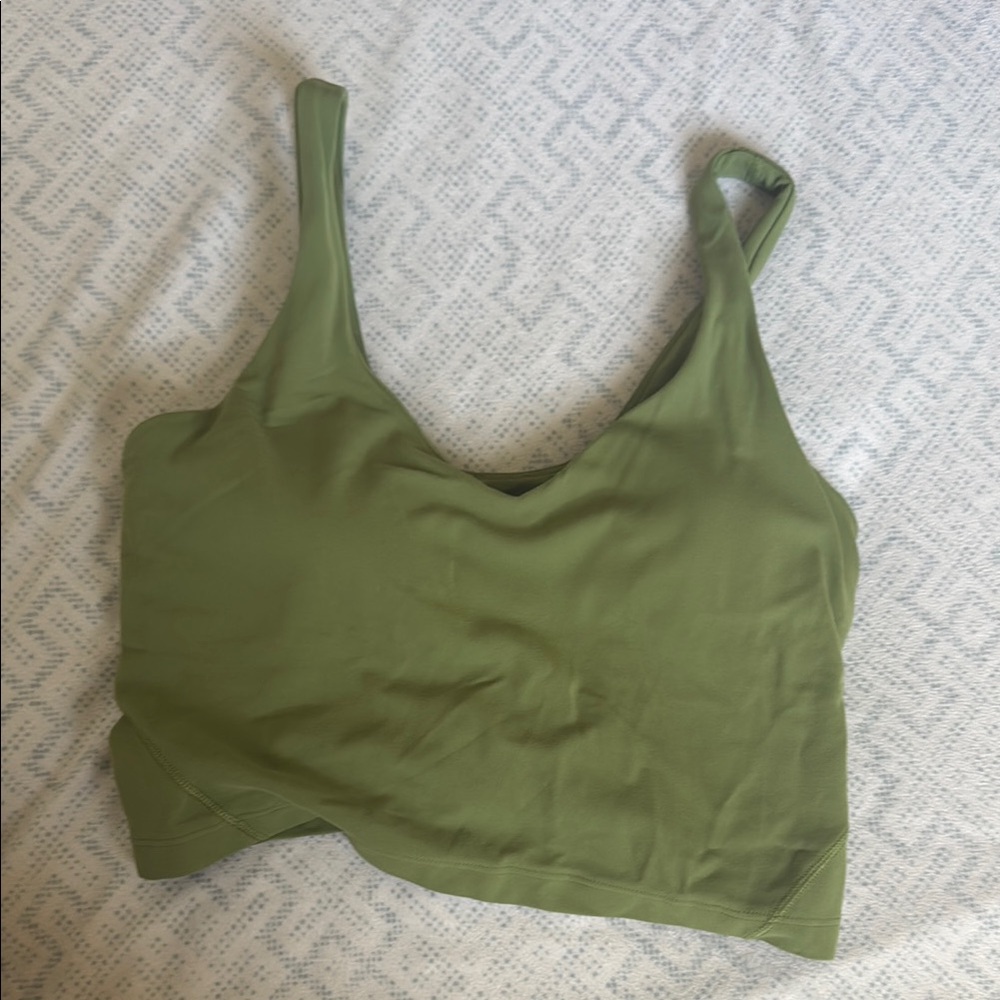 lululemon athletica Olive Green Cropped Tank Top